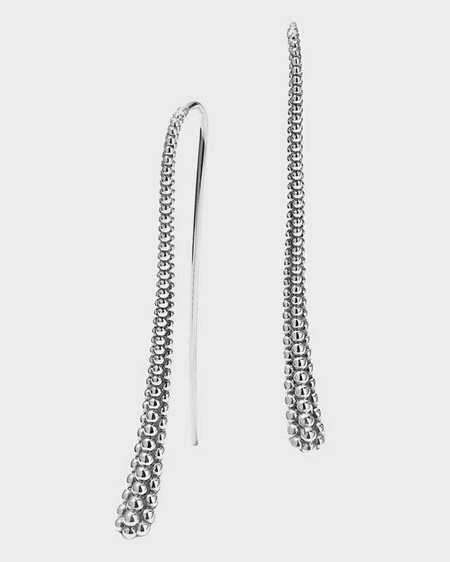 Linear Caviar Wire Drop Earrings